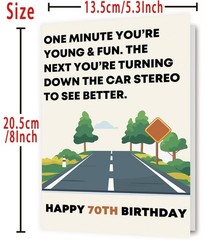 OJsensai Funny 70th Birthday Card Gifts for Women Men,Happy 70 Year Old Birth…