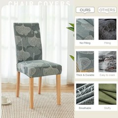 Chair Covers for Dining Room 2 Pack, Stretch Dining Chair 2PC Garden Glam