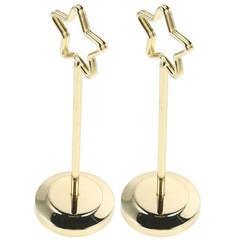 2Pcs Reusable Gold Metal Star Table Number Holders for Weddings and Parties
