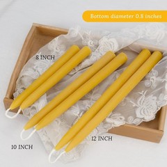 24 Pack Beeswax Taper Candles in Bulk 8 inch Tall – 8 inch-24 Pack, Yellow