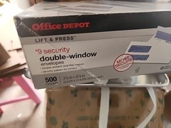Office Depot Lift And Press #9 Premium Double-Window Envelopes, 500-Pack