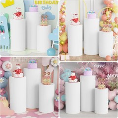 Elegant Set of 3 Spandex Cylinder Stand Covers for Effortless Party Decor