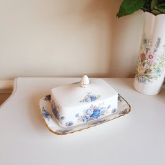 Royal Albert Moonlight Rose Butter Dish with Lid – 1st Quality English Bone Chin