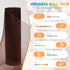 Crystal Organza Fabric Tulle 11 Inch by 50 Yards Sheer Tulle Rolls for DIY Craft