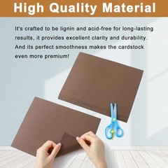 Silunkia 500 Sheets Coffee Color Cardstock 5 Assorted Size 500 Sheets,