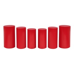 6Pcs Cylinder Pedestal Stands, Metal Display Stands For Wedding Birthday Decor