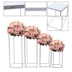 4x Metal Flower Rack Vase Stand Prop Geometric Column Wedding Party Decor 4-Size