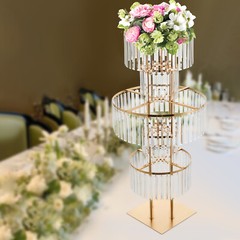 Tall Wedding Centerpieces Flower Stand,43.3 Inches Gold Crystal Vases USA