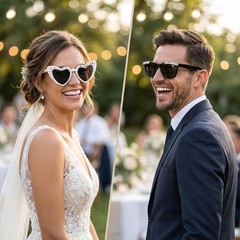 Just Married Sunglasses Bride & Groom Wedding Decorations Set Party Favors