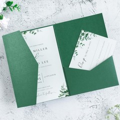FEIYI 20 PCS Emerald Green Tri-fold Laser 5.12 x 7.1 inches,