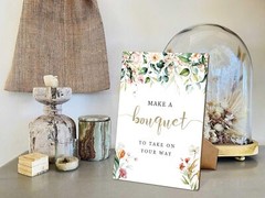 Wildflower Bridal Shower Sign, Flower Bar Signage Party, 8×11 Wooden Sign w