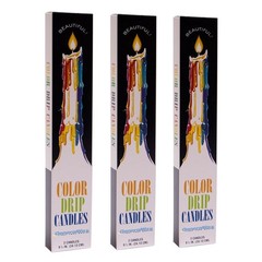Color Drip Candles, 3-Pack (6 candles total), Unscented 3, White