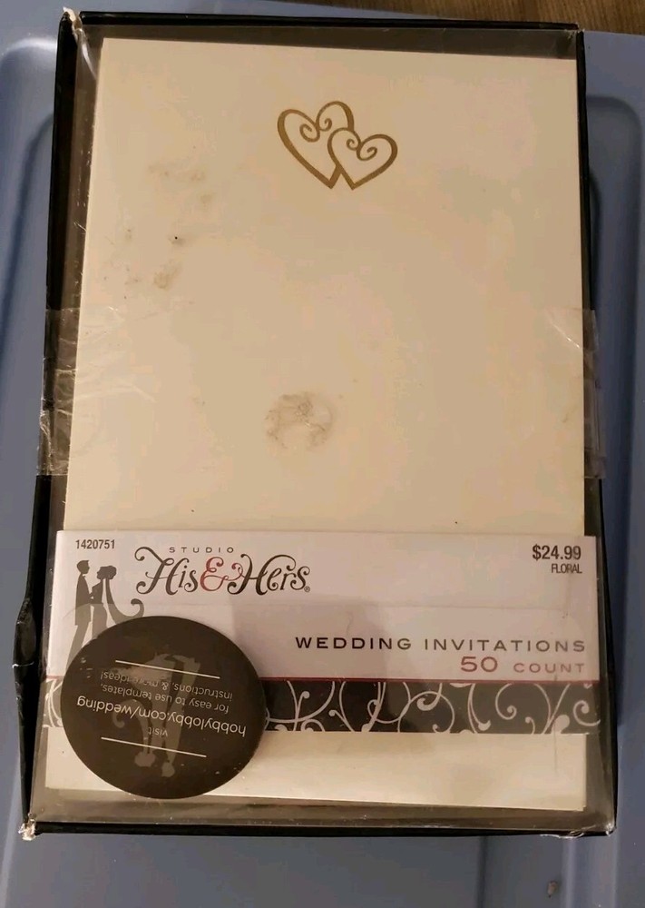 Studio His/Hers 50 Wedding Invitations & 50 Reply Cards-Both With Envelopes
