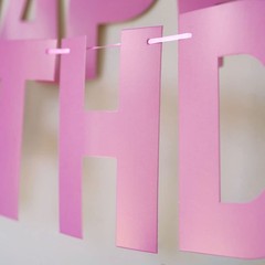 Prestrung Happy Birthday Banner – Pink Birthday Sign Garland Bunting, Decorat…