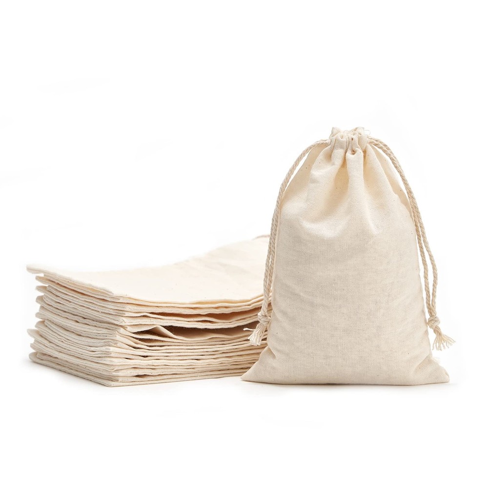 Muslin Sachet Bags, 20 Pack, Wedding Party Favors, Beige