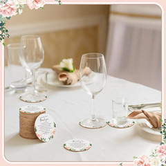 200 Pcs Wedding Favors for Guests Floral Cork Coasters Bulk Bridal Shower Thank