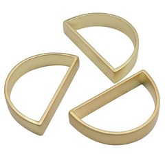 Hordion Gold Napkin Rings Set of 6, Semicircle Metal Napkin Matte Gold, 6pcs