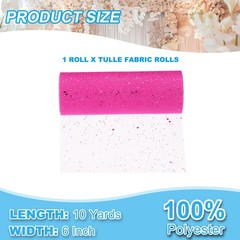 Tulle Fabric Rolls 6″ by 10 Yards Fabric Spool Tulle for DIY, Rose Red
