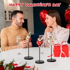 L1rabe Valentine’s Day Table Decorations 7.8cm x 6.7cm x 1.2cm, Red; Yellow