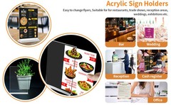 Acrylic Sign Holder, Sign Holders Vertical, Double Sided Display Clear