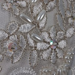 Flower Girl White Small Basket Pearls and Rhinestones Wedding Embellished UNIQUE