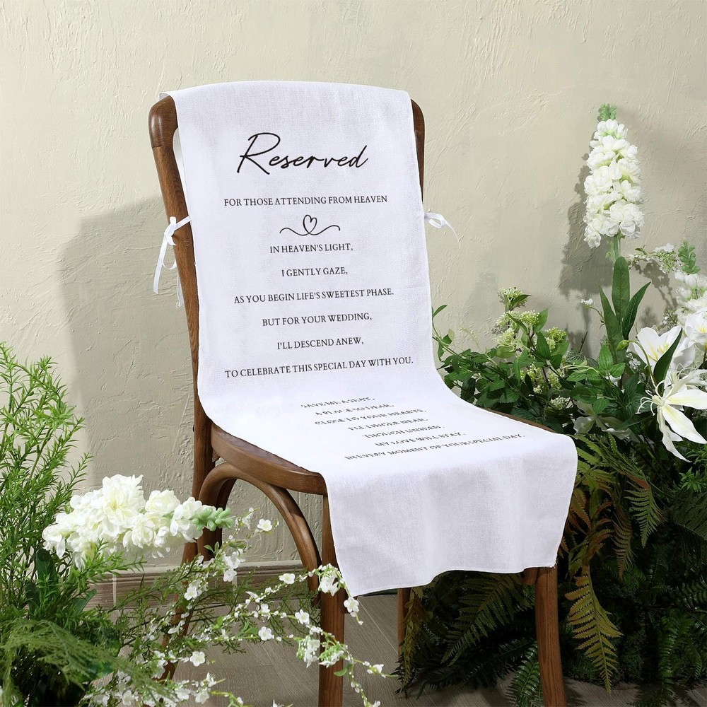 Wedding Chair Memorial Sign lbs Reserved Seat For Loved One lbs White