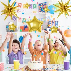 Gold Star Balloons, 22/18/10 Inch Foil 22-inch, 18-inch, 10-inch,