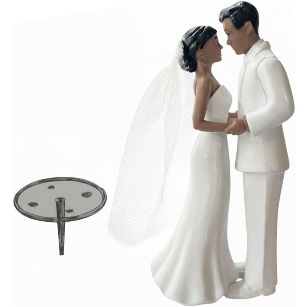 Wedding Bride and Groom Cake Topper Romantic Couple Figurine Cake Plastic Topper