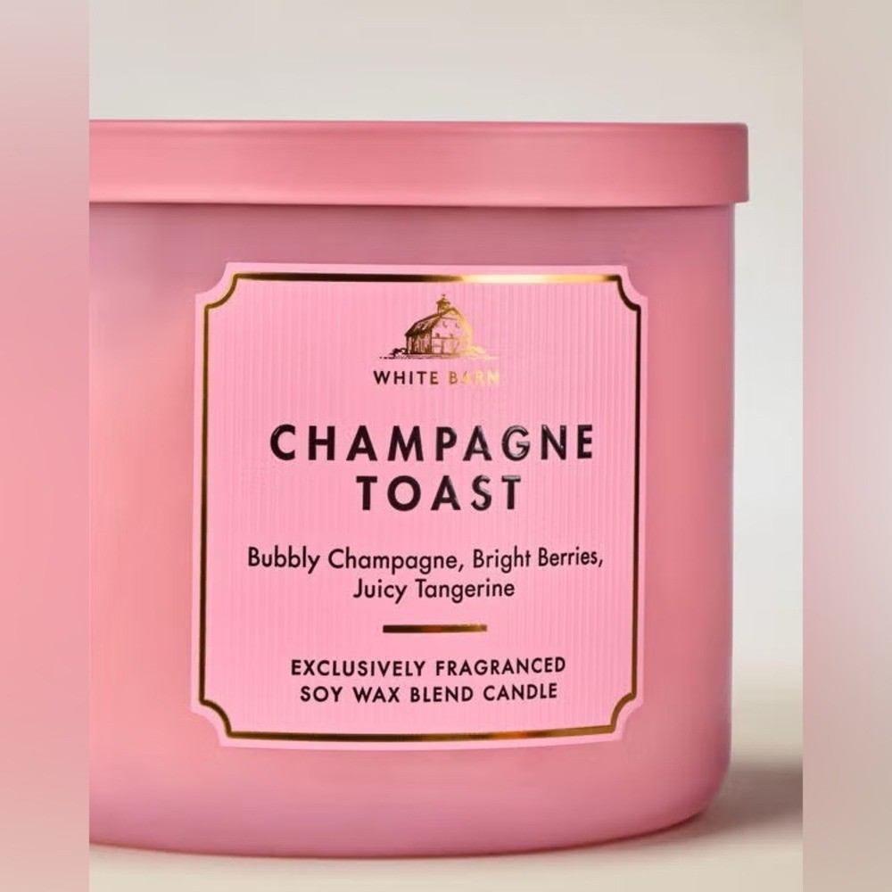 WHITE BARN CHAMPAGNE TOAST 3 WICK CANDLE
