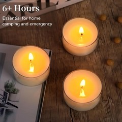 Simeitol 50 Pcs Soy Wax Tealight Candles (6 Hour Burn Time) 50pack, White