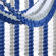 Navy-Blue White-Silver Party-Decorations Streamers Navy Blue White Silver