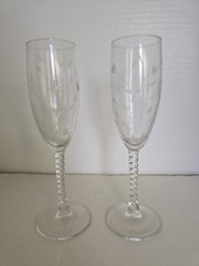 Lillian Rose Crystal Toasting Stem Glasses Wedding Champagne Flute Set 8″ Floral