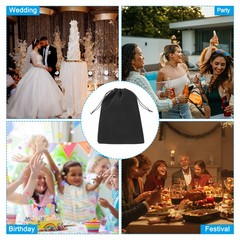 8Pcs Velvet Gift Bags 7 x 9″ Velvet Drawstring Jewelry Pouches Black