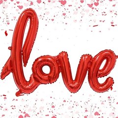 Large LOVE Foil Balloons Banner,42 Inch Mylar Foil Letters Balloons Red
