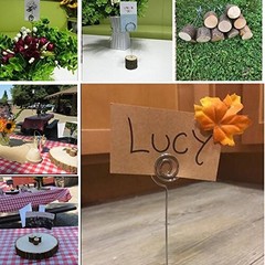 Rustic Real Wood Base Wedding Table Name Number Holder Party Decoration Card 10