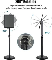 Upgraded Adjustable Sign Stand for Display, Pedestal Floor Signage Stand Hold…