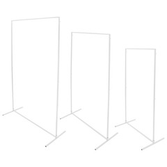 3pcs Rectangular Metal Backdrop Stand Weddings Balloon Frame Stand Decor White