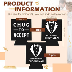 6 Pack Groomsmen Best Man Proposal Can Coolers Bachelor Gifts Groomsmen Gifts Fu