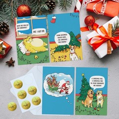 FLYAB Funny Christmas Cards Boxed – 24 Assorted Christmas Cards with Envelope…
