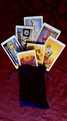 Set-2 Sizes-Velvet Purple Drawstring Gift Med&L Bag Tarot Runes Halloween US FS
