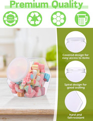 8 Pcs 30Oz Plastic Candy Jars with 8 Pcs Spoons, 16 Pcs Label Stickers & 1 Pcs M