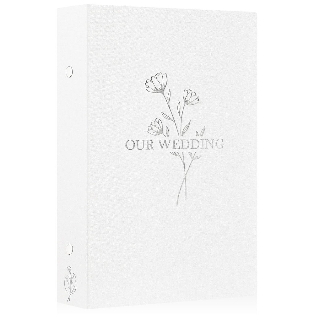 Lanpn Wedding Photo Album 4×6 300 Pocket 4×6/300 Photos, OUR WEDDING – White