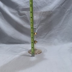 2 Wedding Champagne Toasting Flute Glasses with Gold Access Bling Stems 9″ tall
