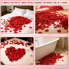 2000 PCS Fake Rose Petals, Artificial Red-Black Flower Petals for Wedding Propos