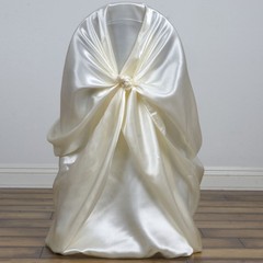 10 IVORY SATIN UNIVERSAL CHAIR COVERS for Wedding Reception Party Decorations