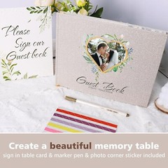 Wedding Guest Book – Personalized Polaroid Guest Book for Wedding with Pen 120P