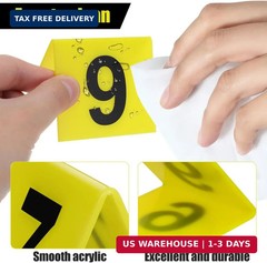 Luxshiny 10 Pack Acrylic Tent Table Numbers, 1-10 Double-Sided Numbered Table Si