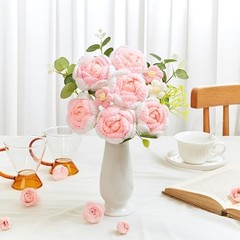 Crochet Flower Bouquet Handmade Knitted Flowers Roses Bouquet for Wedding Pink
