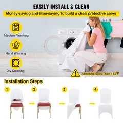 Uimoso 50PCS White Stretch Spandex Chair Covers for Events, Weddings, and Dining