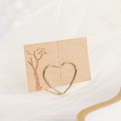 10 Gold 1″ Metal Table Number Sign Holders Heart PLACE CARD STANDS Party Events